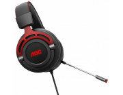 Headset  AOC GH300, Black/Red, RGB Logo, Detachable Omnidirectional microphone, Frequency response: 20Hz–20 kHz, Virtual 7.1 Surround Sound (PC), Control panel built-in, USB 2m
